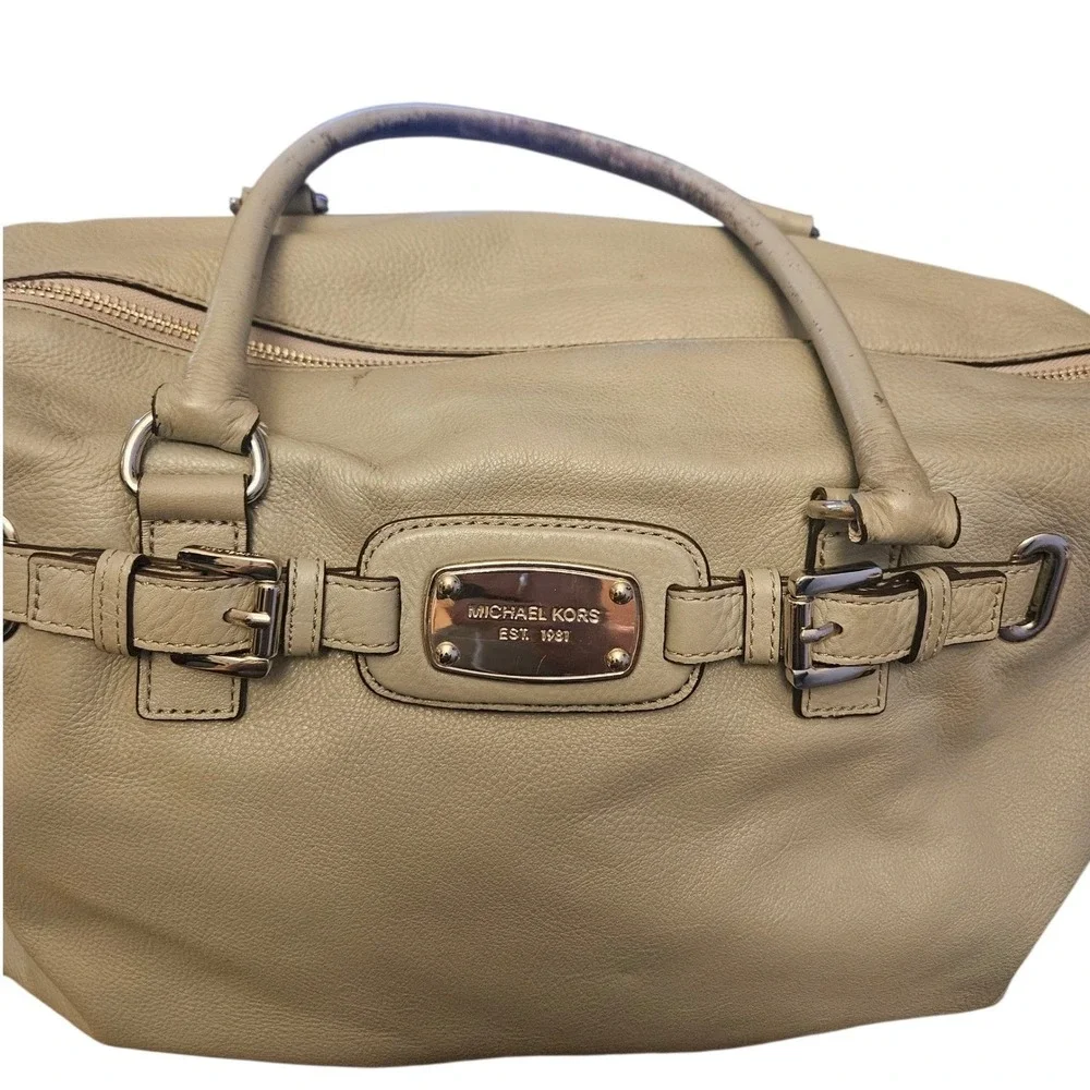 Michael Kors Hamilton Weekender Travel Bag Grey Leather‎ + FREE Bag Charm 🎁